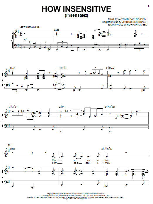 Diana Krall How Insensitive (Insensatez) Sheet Music