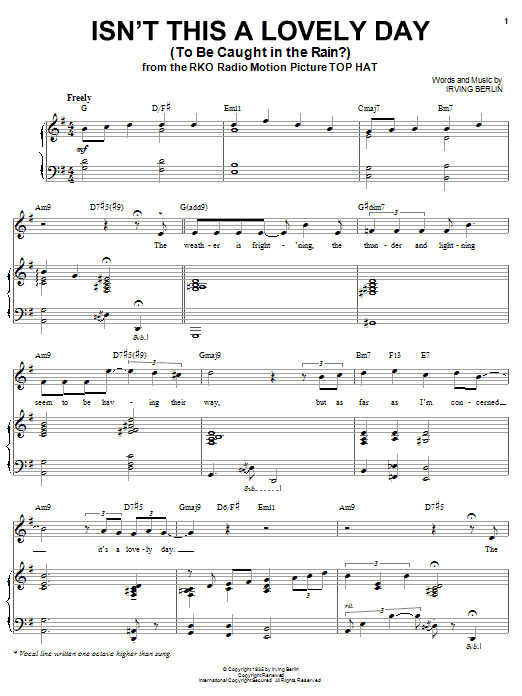 Diana Krall Isn't This A Lovely Day (To Be Caught In The Rain?) Sheet Music