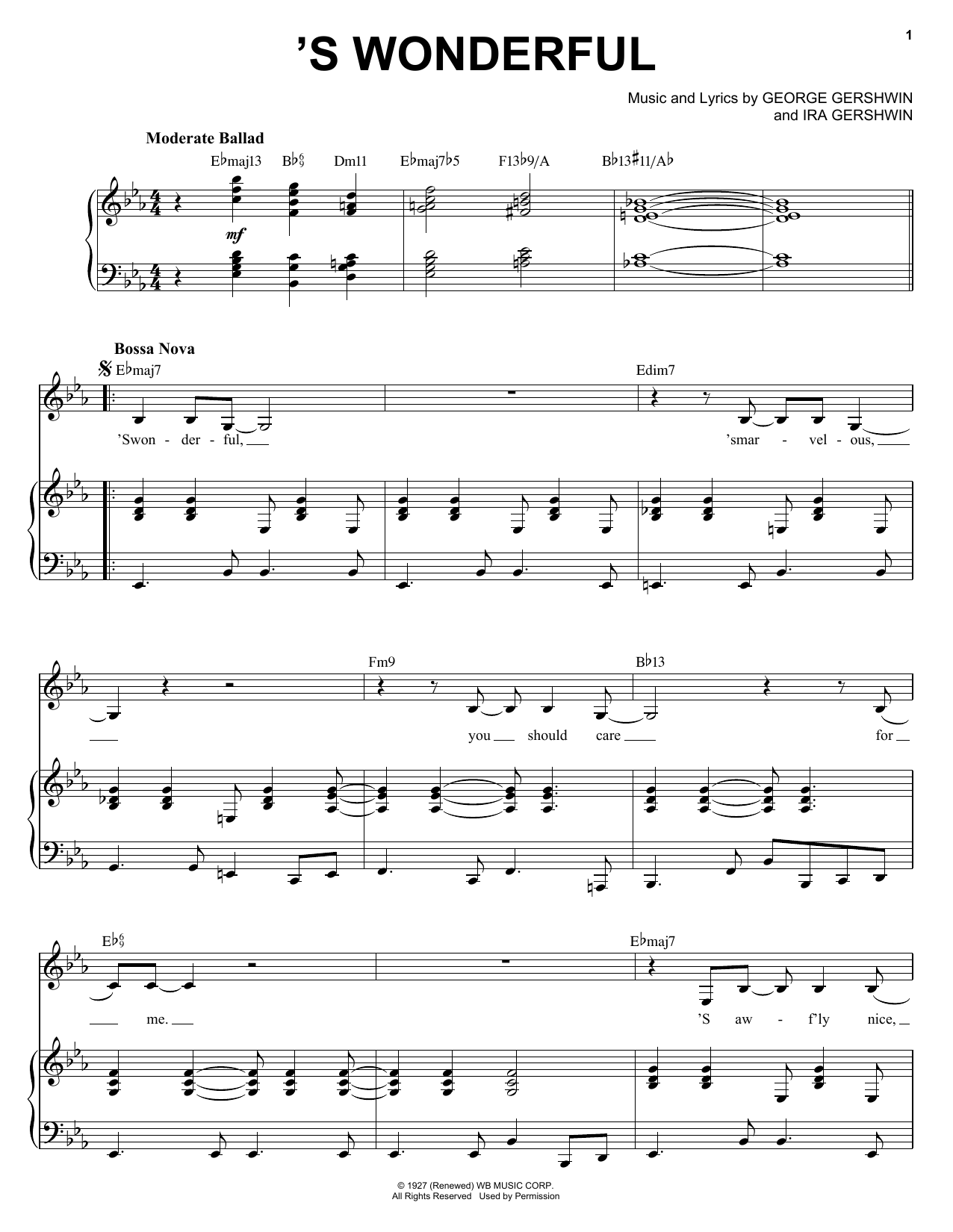 Diana Krall 'S Wonderful Sheet Music