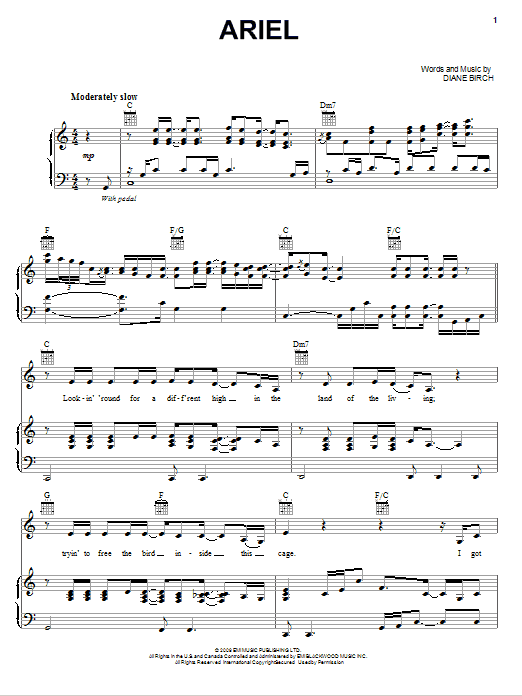 Diane Birch Ariel Sheet Music