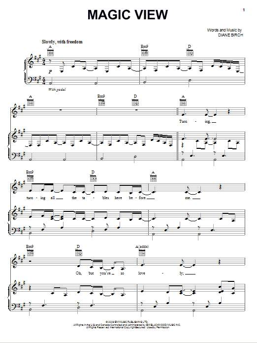 Diane Birch Magic View Sheet Music
