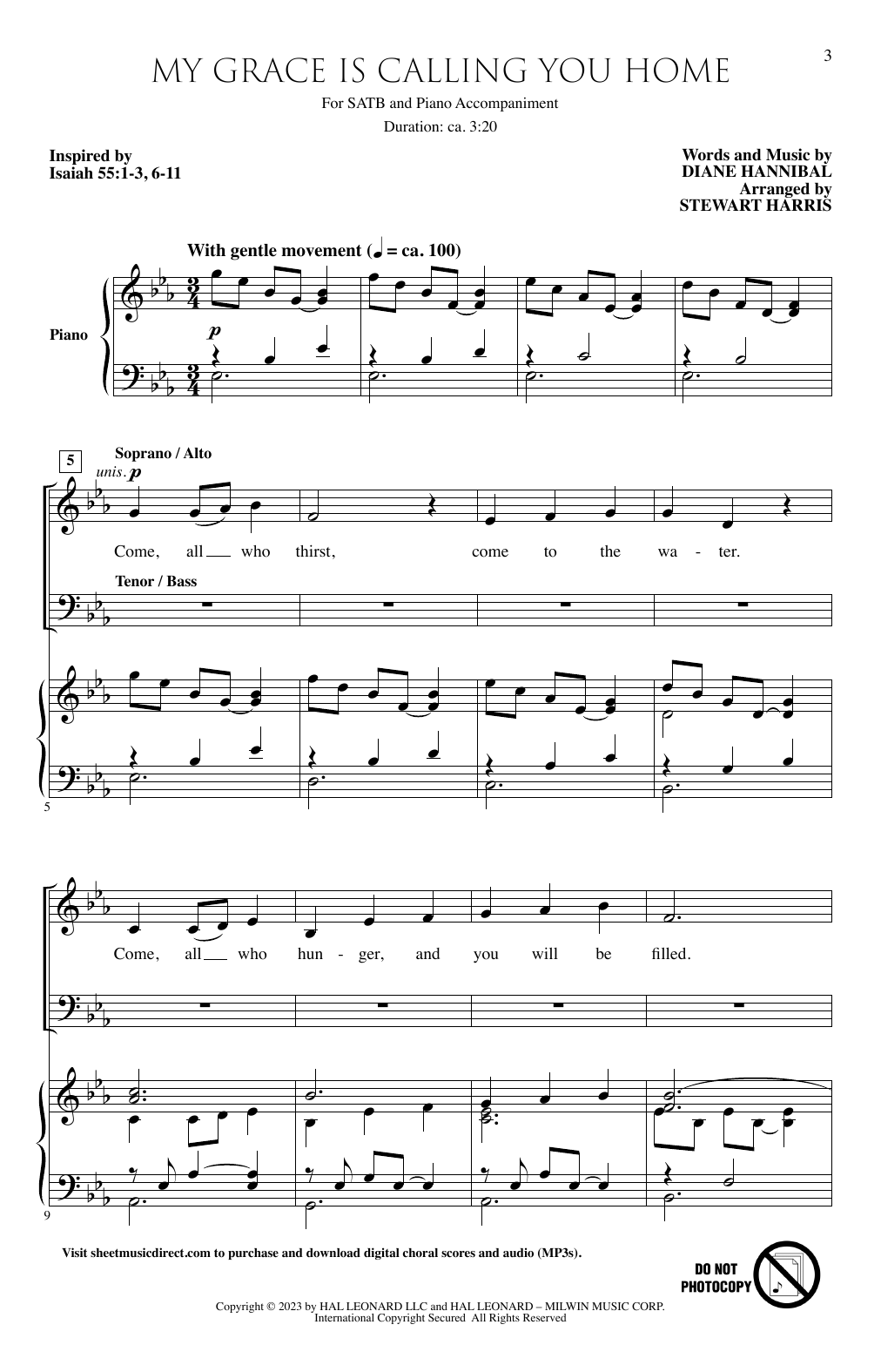 Diane Hannibal My Grace Is Calling You Home (arr. Stewart Harris) Sheet Music