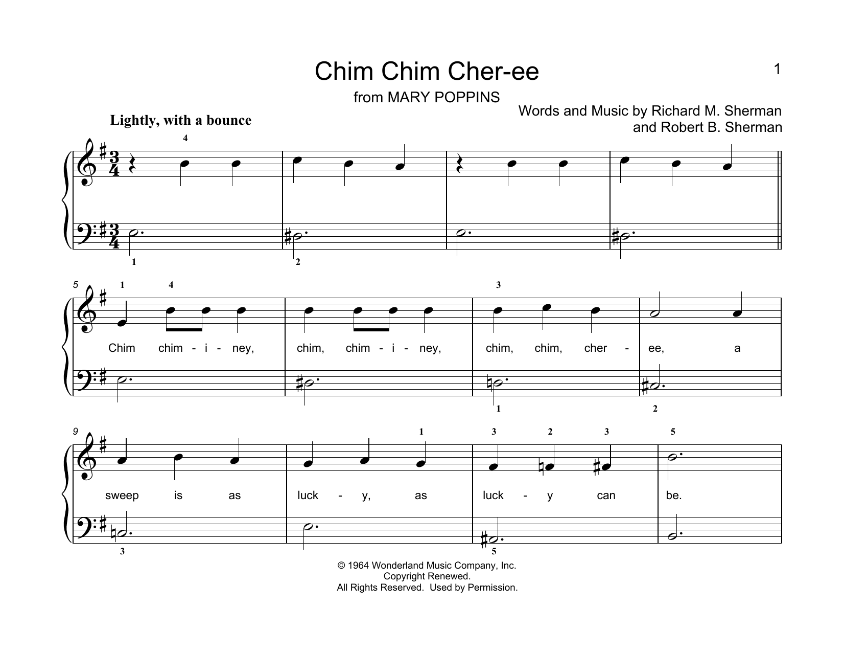 Dick Van Dyke Chim Chim Cher-ee (from Mary Poppins) (arr. Christopher Hussey) Sheet Music