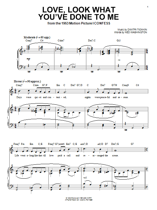 Dimitri Tiomkin Love, Look What You've Done To Me Sheet Music