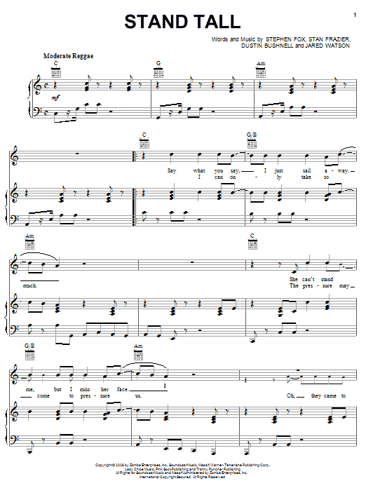 Dirty Heads Stand Tall Sheet Music
