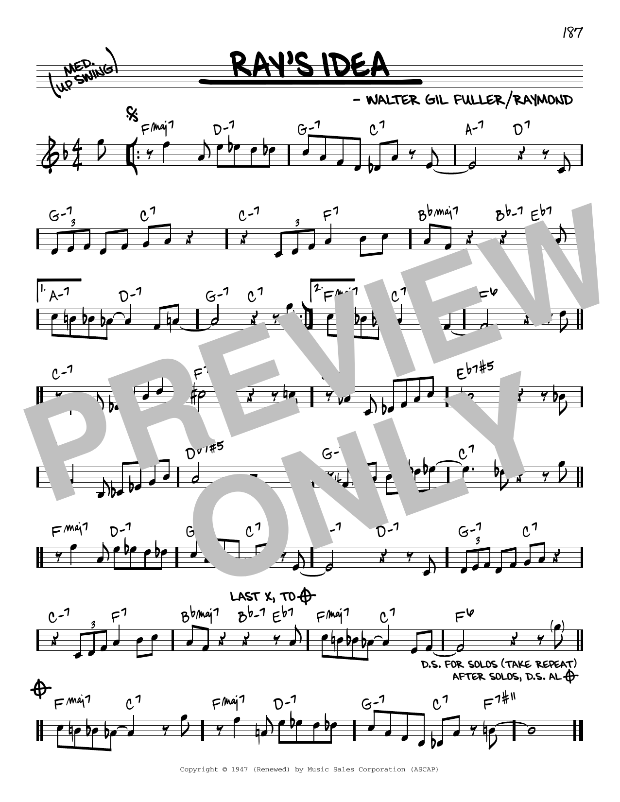 Dizzy Gillespie Ray's Idea Sheet Music