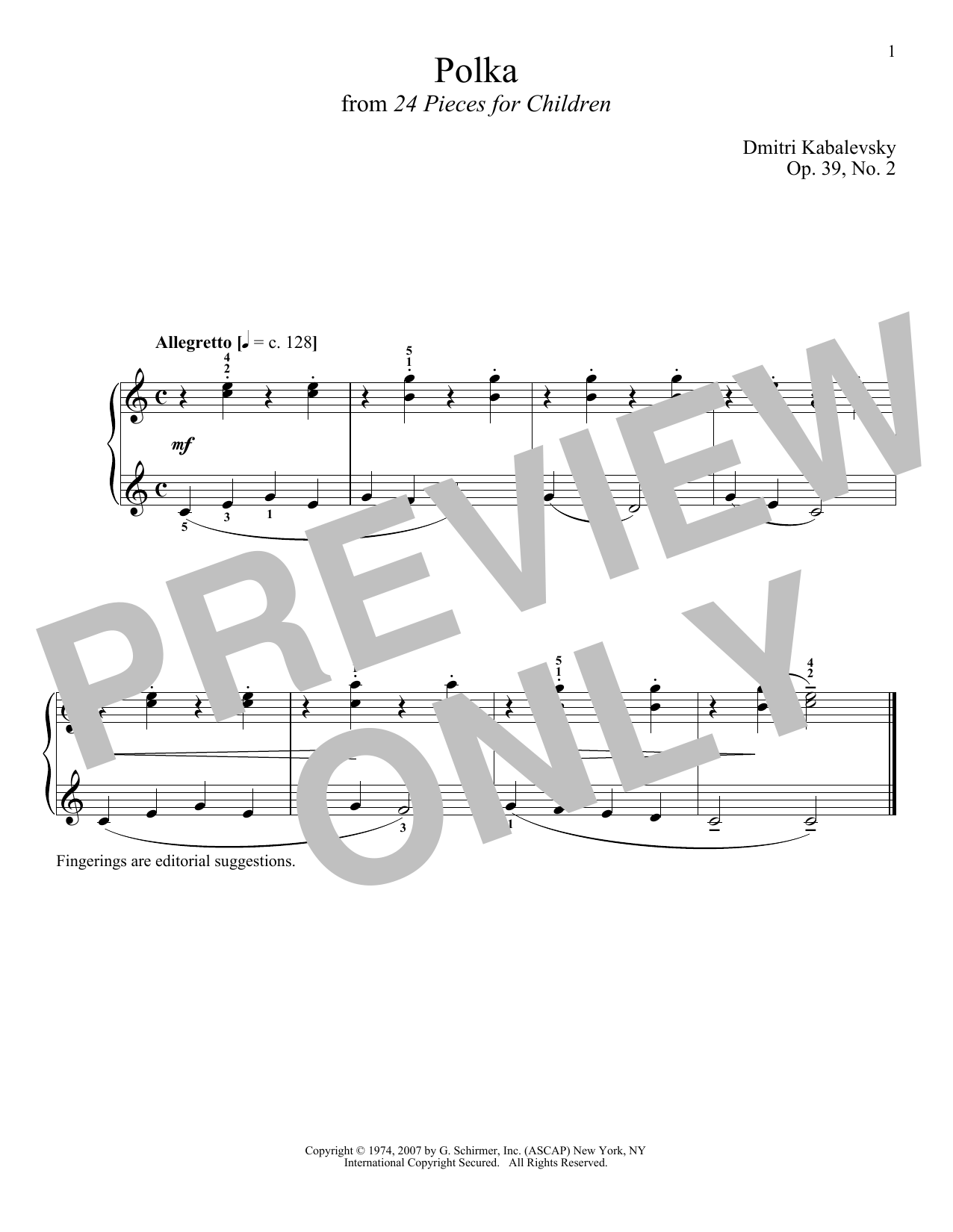 Dmitri Kabalevsky Polka, Op. 39, No. 2 Sheet Music