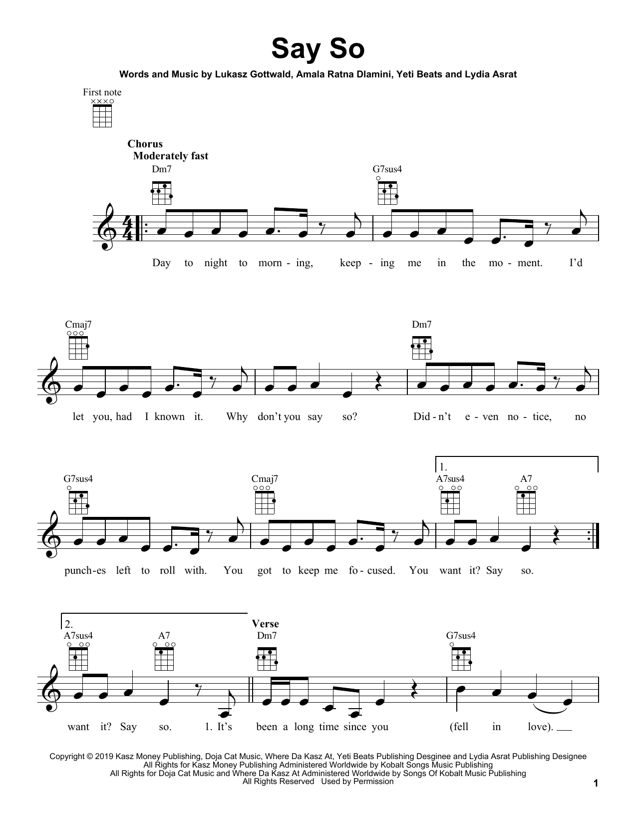 Doja Cat Say So Sheet Music