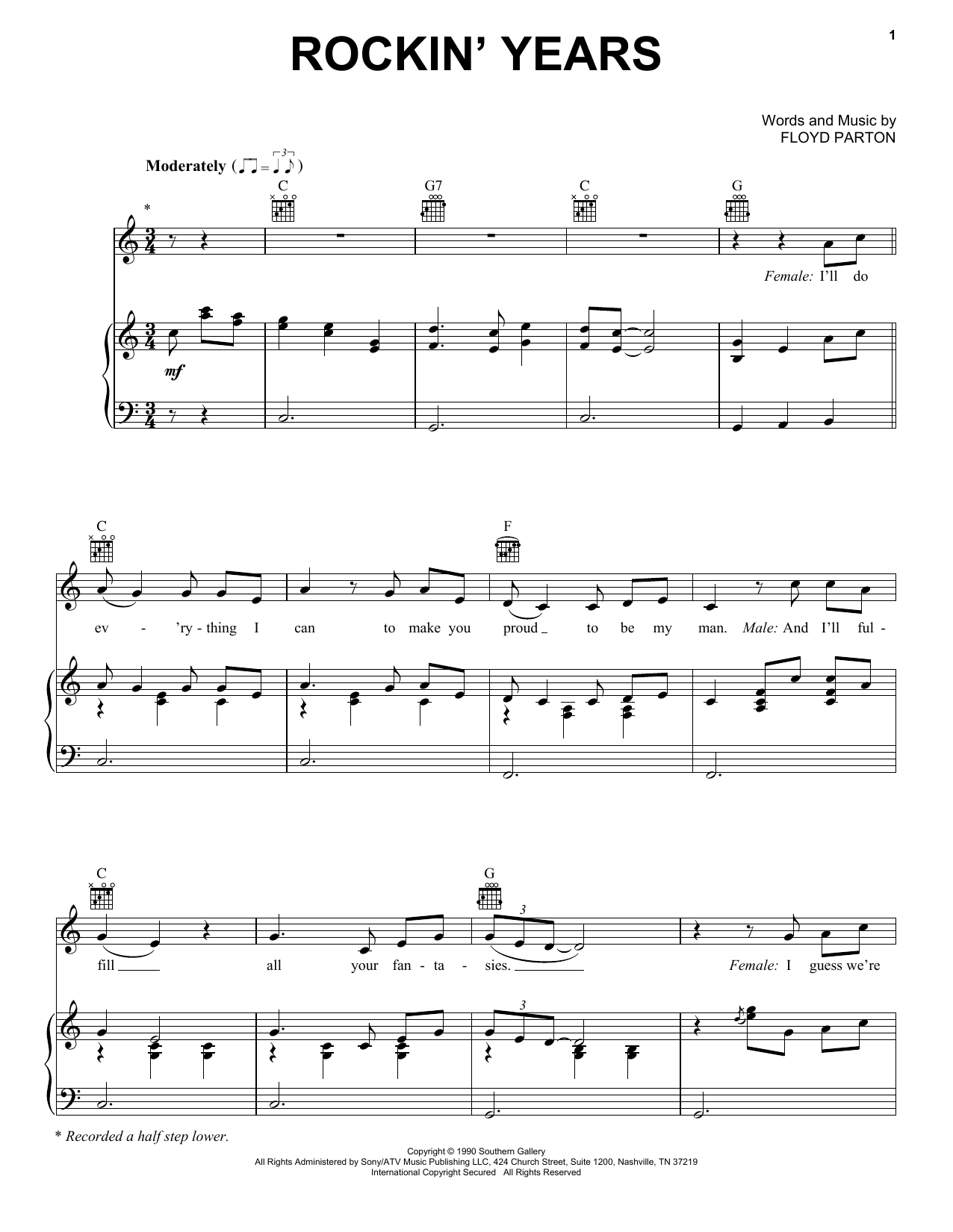 Dolly Parton & Ricky Van Shelton Rockin' Years Sheet Music