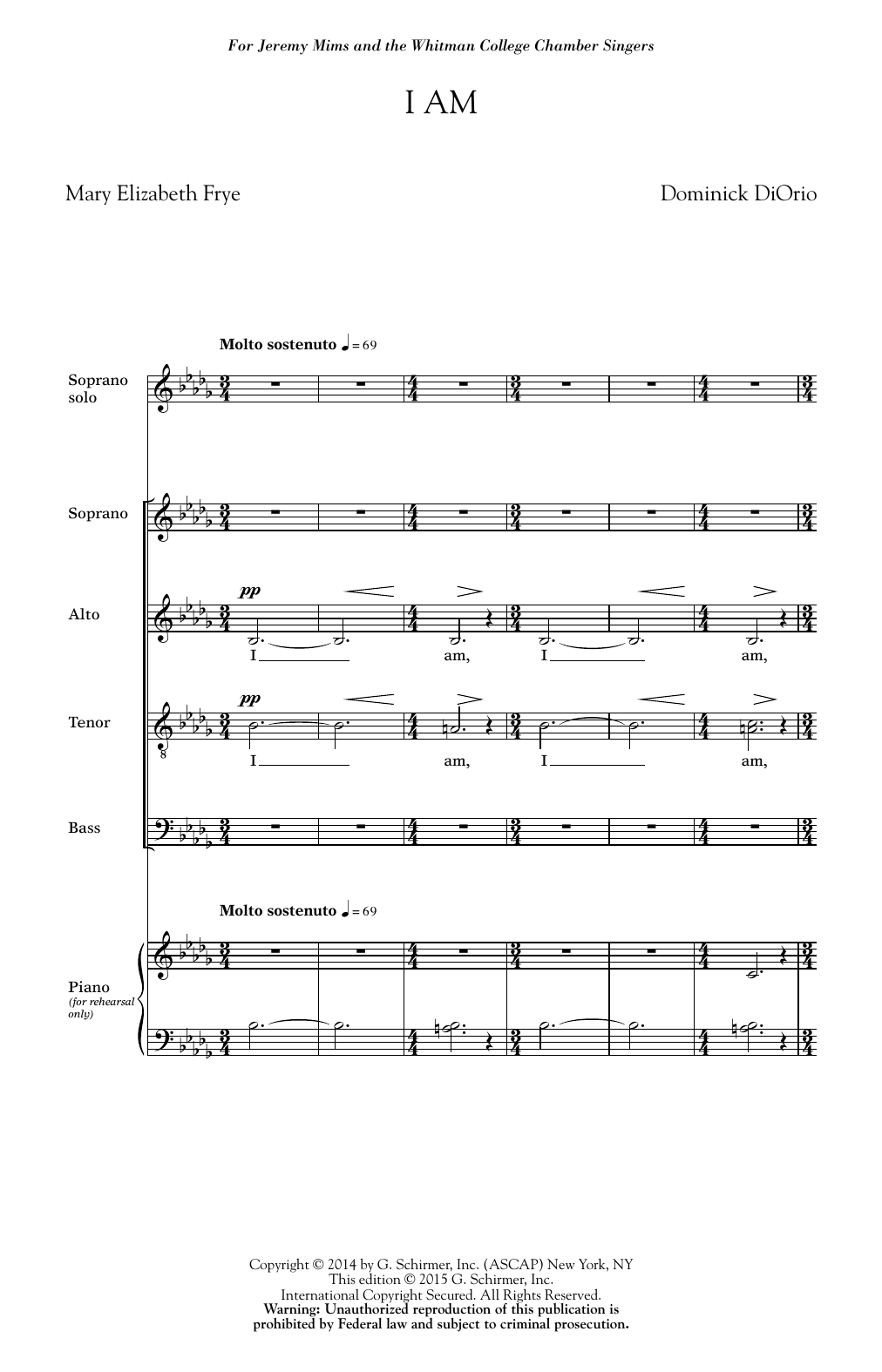 Dominick DiOrio I Am Sheet Music