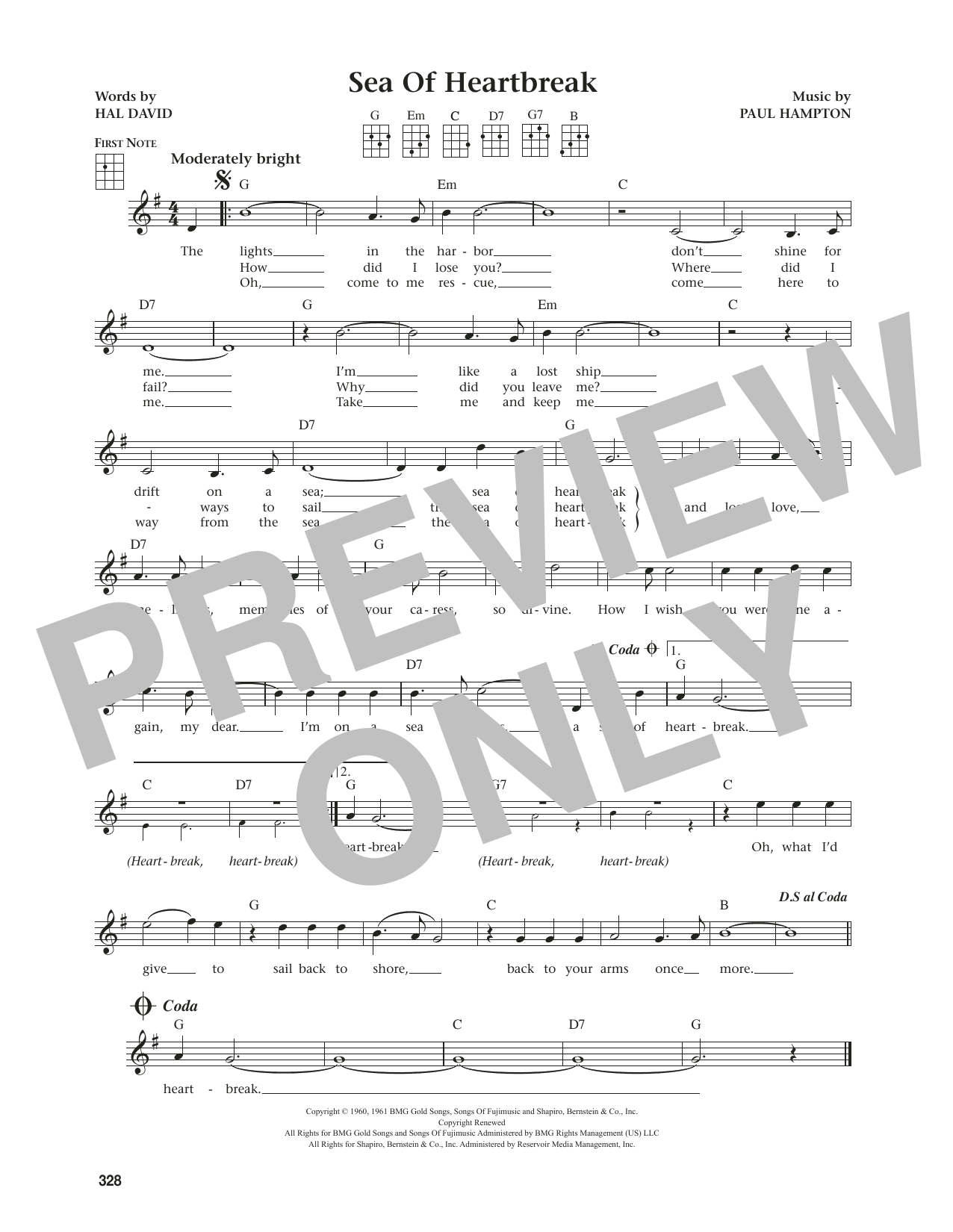 Don Gibson Sea Of Heartbreak (from The Daily Ukulele) (arr. Jim Beloff) Sheet Music