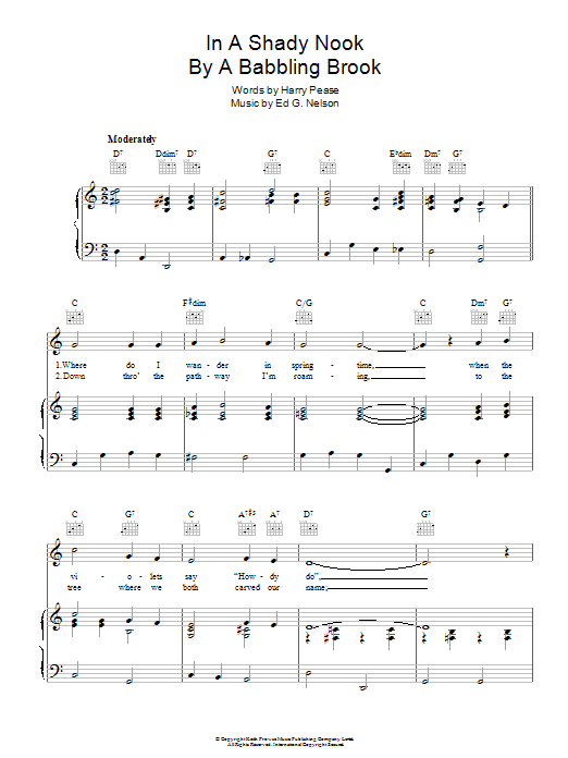 Donald Peers In A Shady Nook By A Babbling Brook Sheet Music