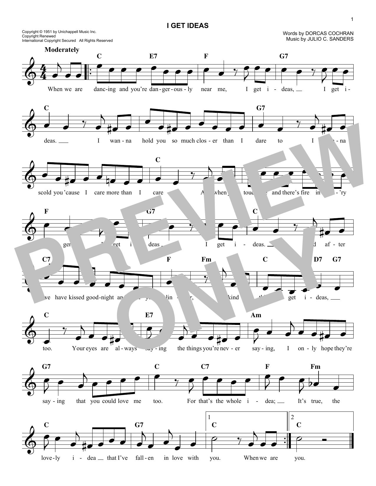 Dorcas Cochran I Get Ideas Sheet Music