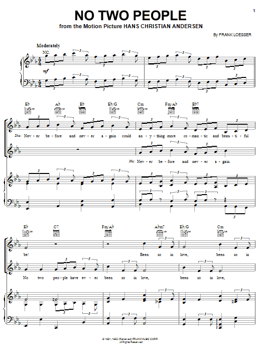 Doris Day No Two People Sheet Music