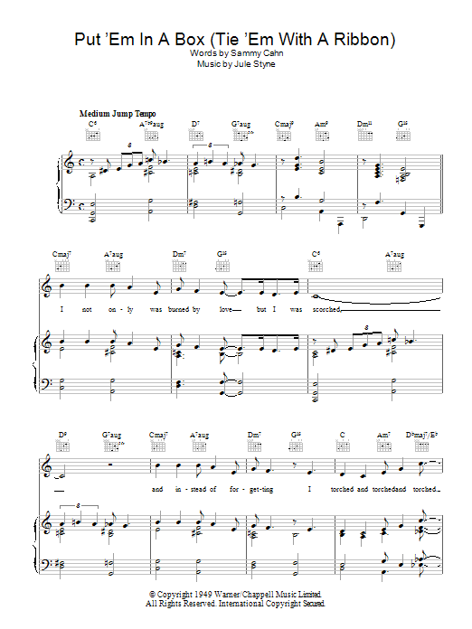 Doris Day Put 'Em In A Box (Tie 'Em With A Ribbon) Sheet Music