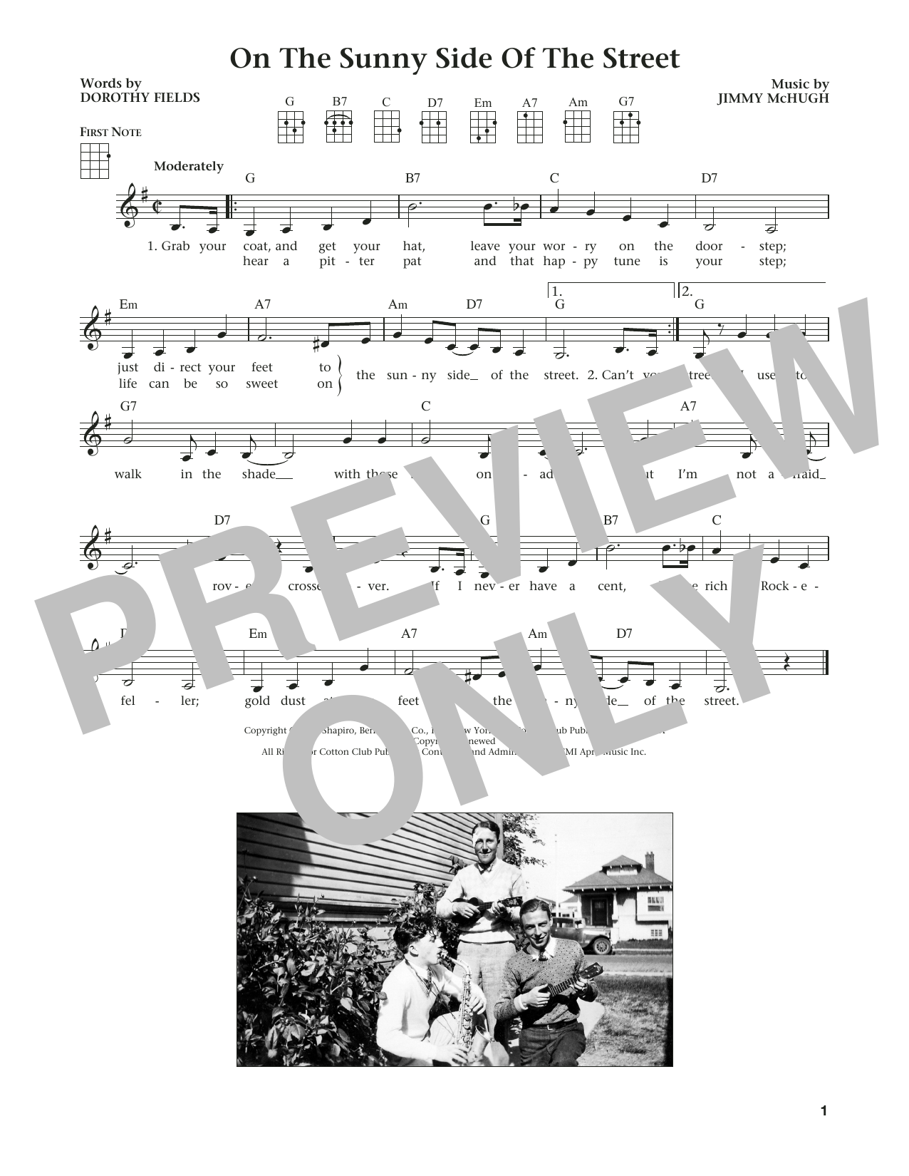 Dorothy Fields On The Sunny Side Of The Street (from The Daily Ukulele) (arr. Liz and Jim Belof Sheet Music