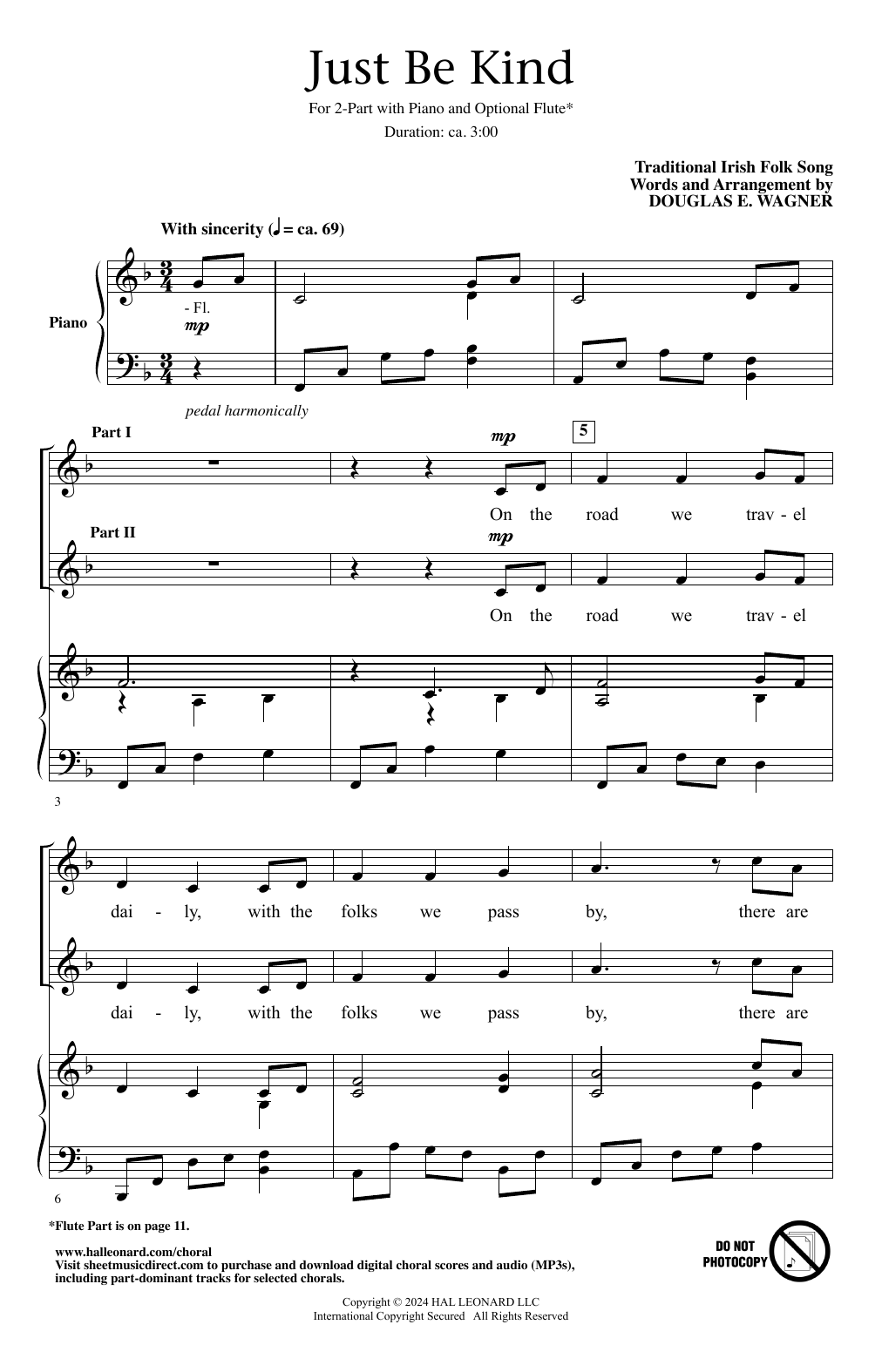Douglas E. Wagner Just Be Kind Sheet Music