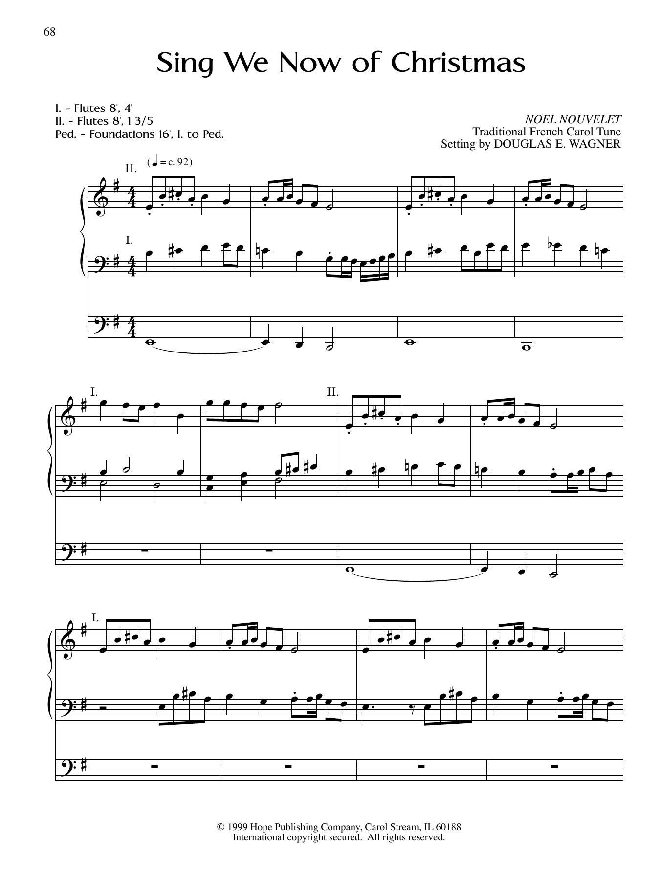 Douglas E. Wagner Sing We Now of Chistmas Sheet Music