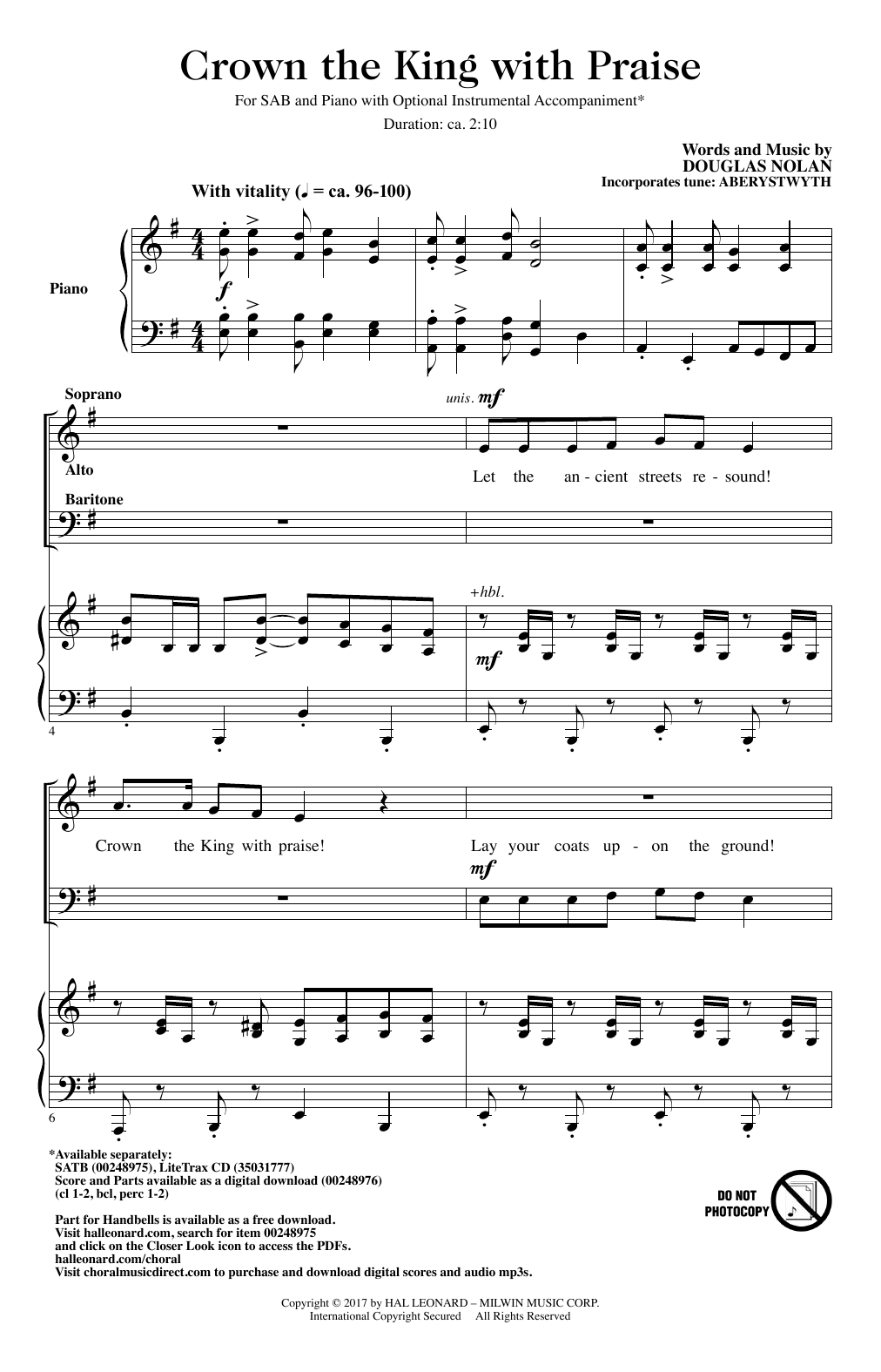 Douglas Nolan Crown The King With Praise Sheet Music