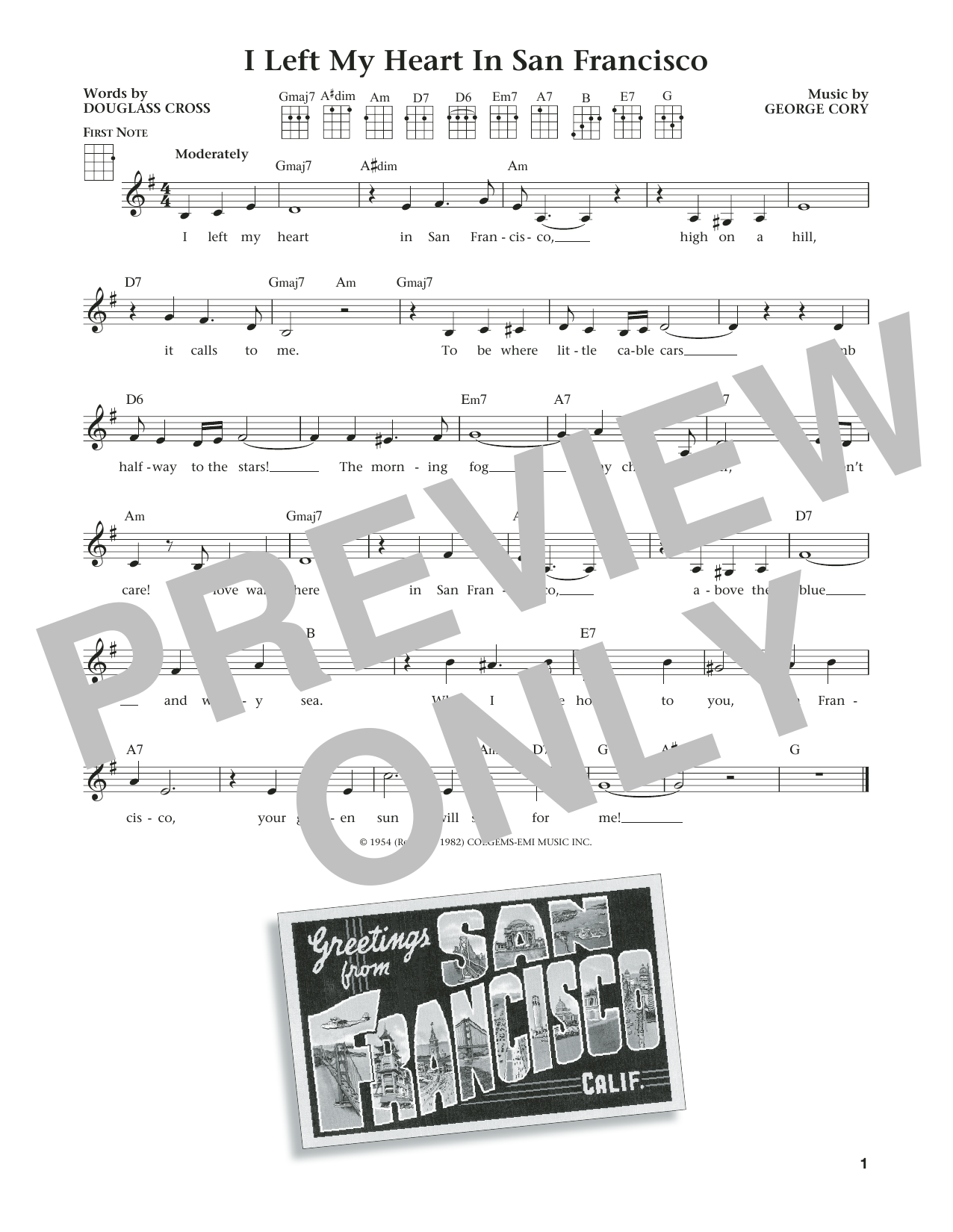 Douglass Cross I Left My Heart In San Francisco (from The Daily Ukulele) (arr. Liz and Jim Belo Sheet Music