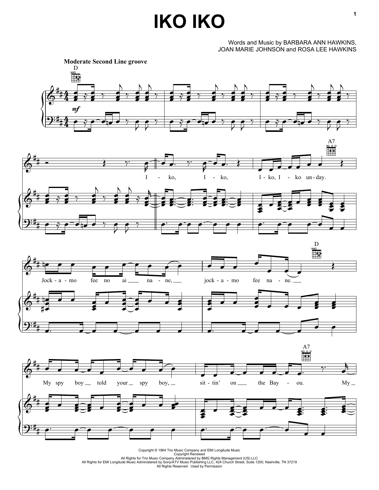 Dr. John Iko Iko Sheet Music