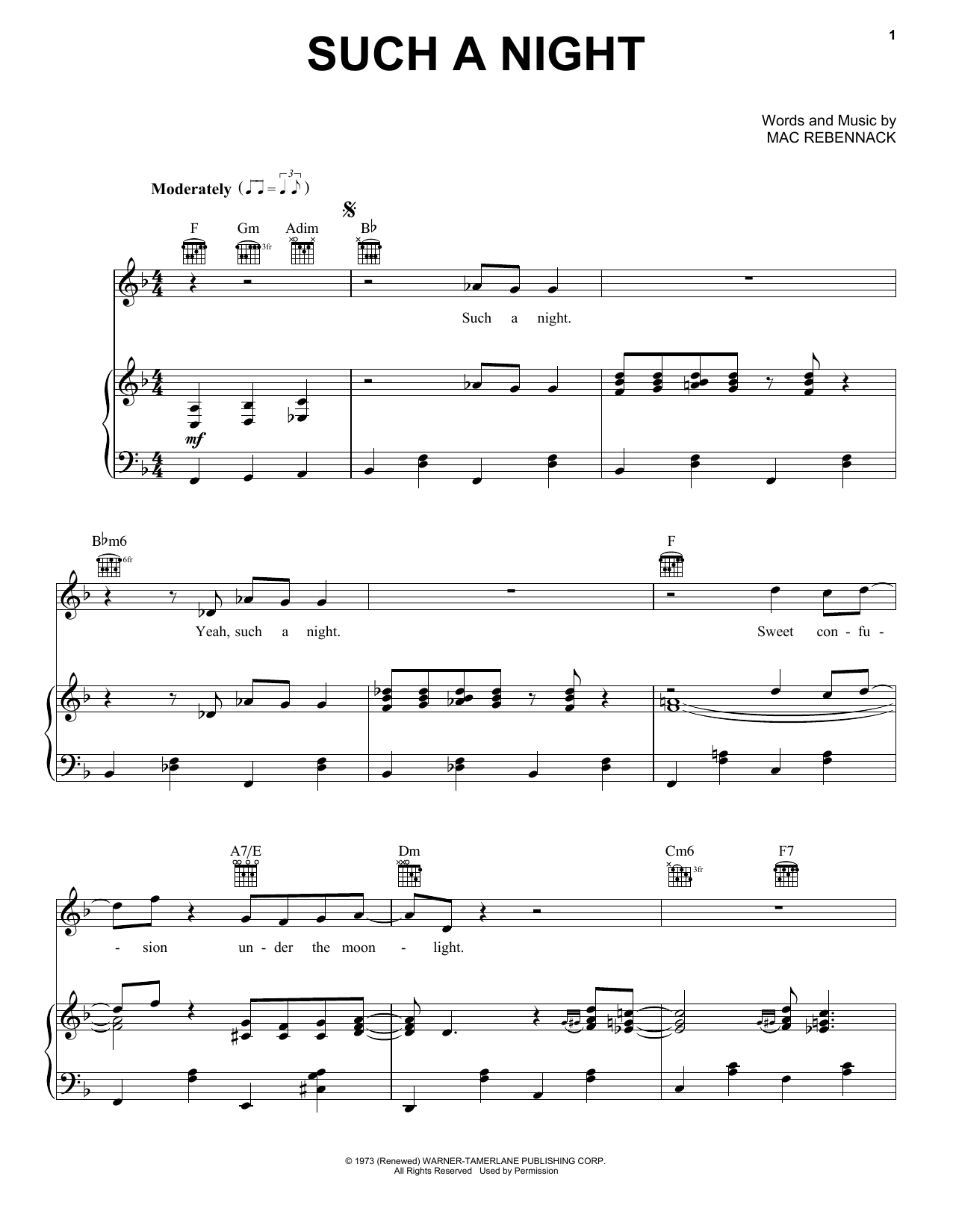 Dr. John Such A Night Sheet Music
