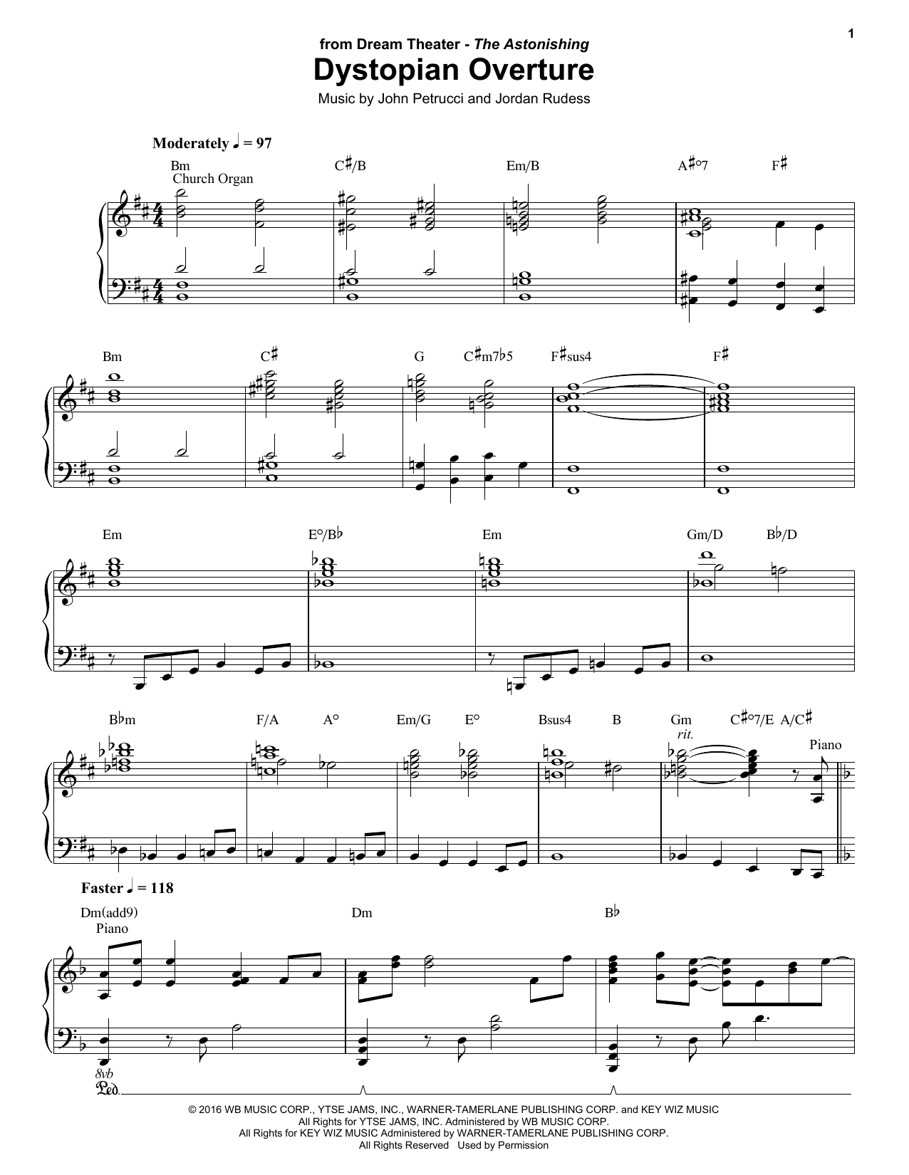 Dream Theater Dystopian Overture Sheet Music