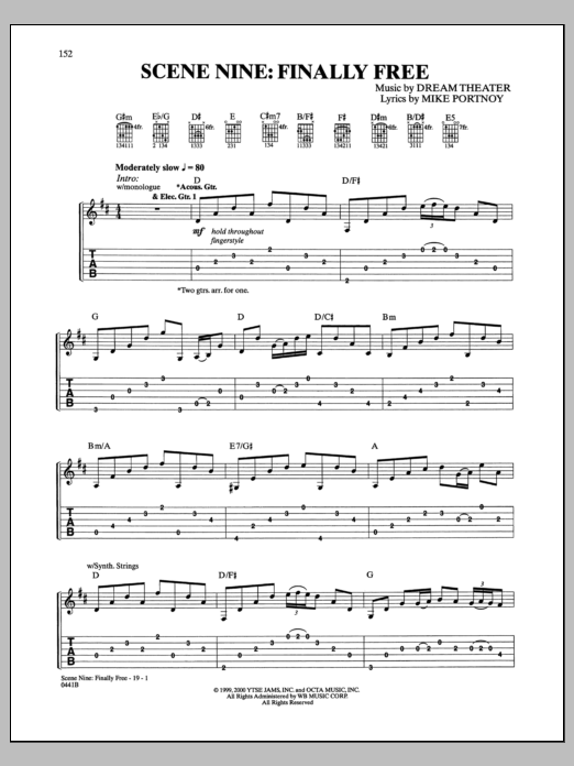 Dream Theater Scene Nine: Finally Free Sheet Music