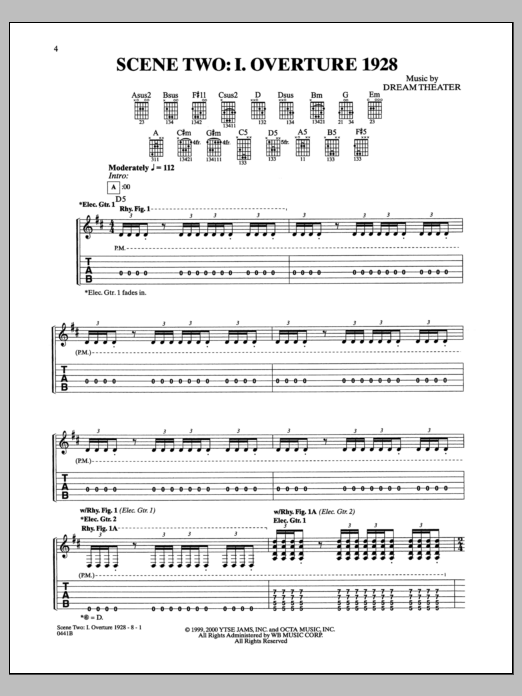 Dream Theater Scene Two: I. Overture 1928 Sheet Music