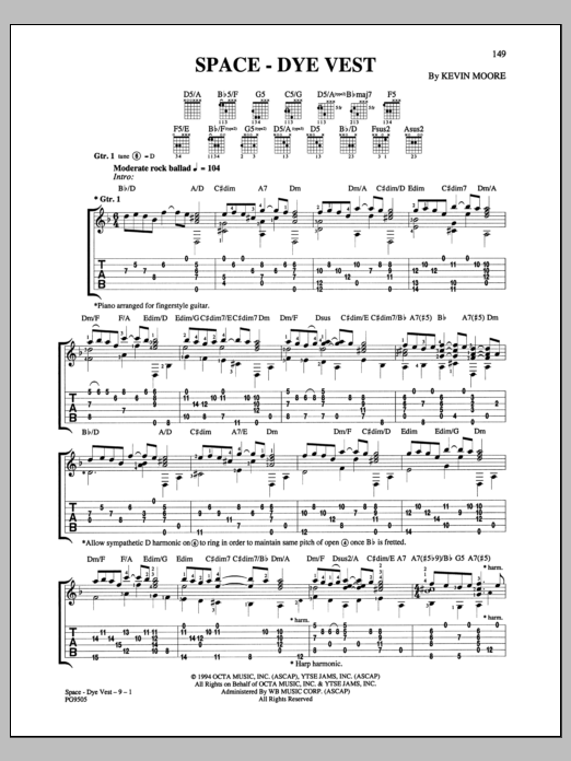 Dream Theater Space-Dye Vest Sheet Music
