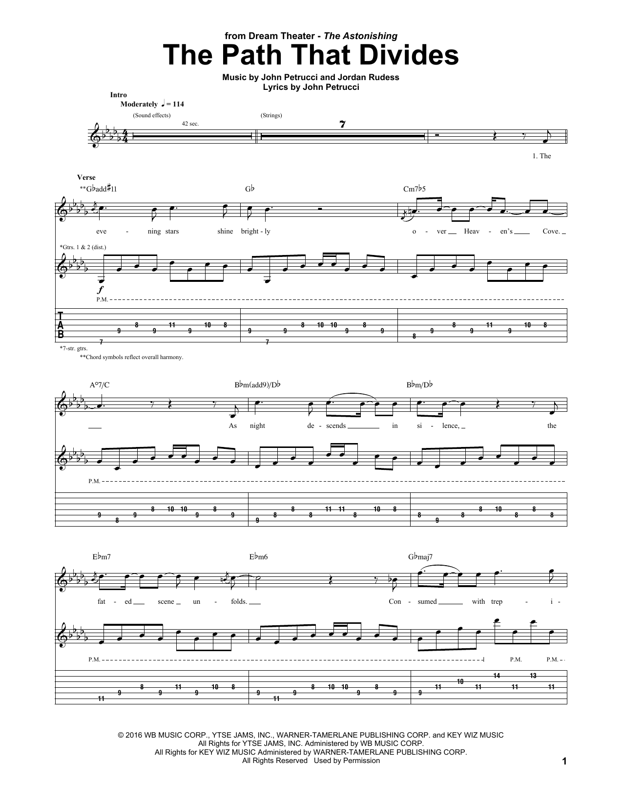Dream Theater The Path That Divides Sheet Music