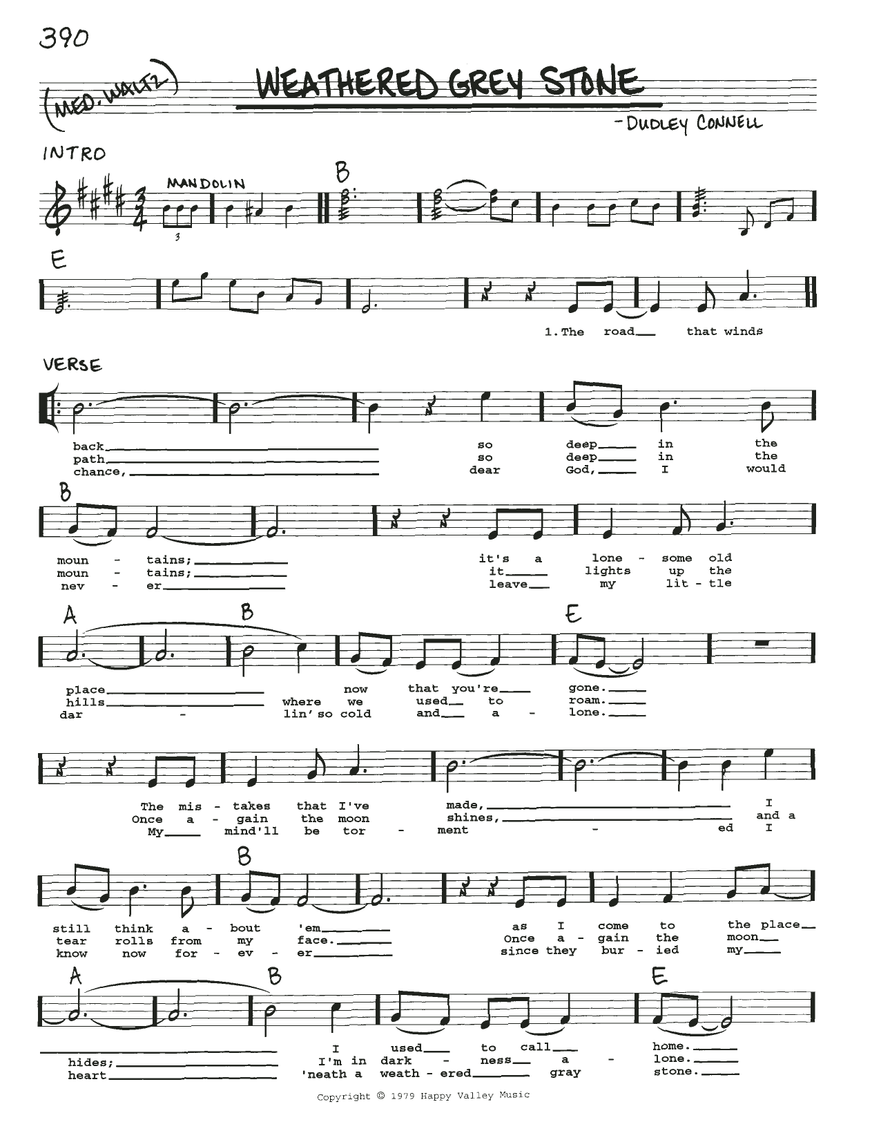 Dudley Connell Weathered Grey Stone Sheet Music