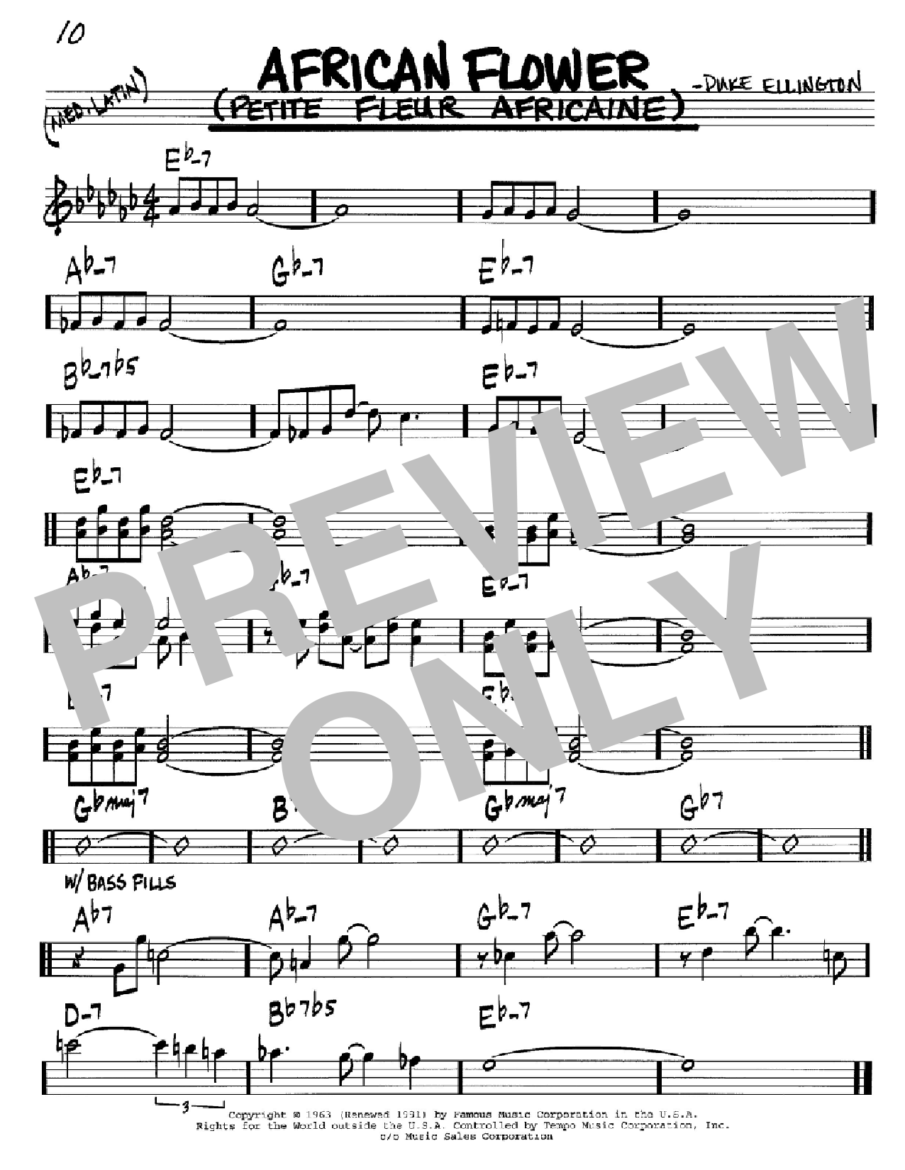 Duke Ellington African Flower (Petite Fleur Africaine) Sheet Music