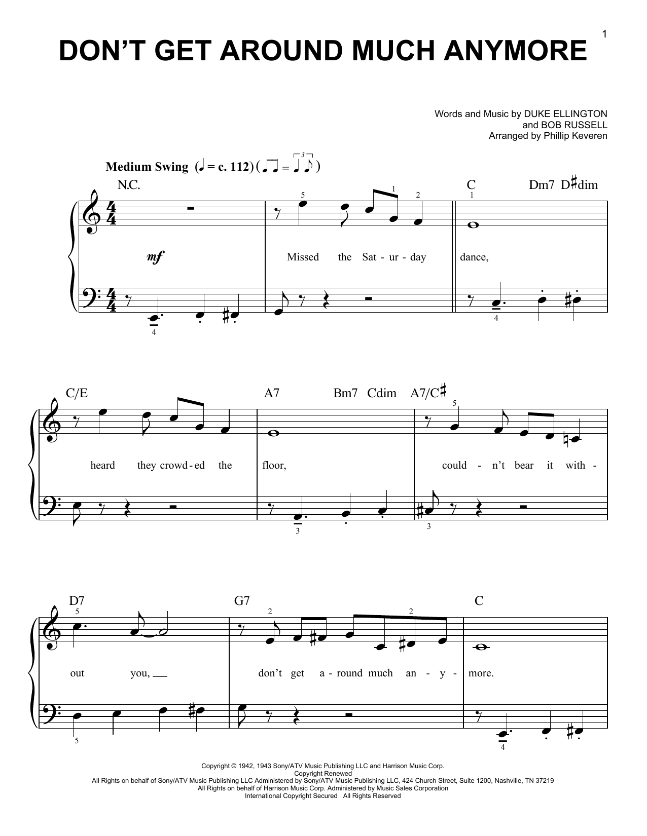 Duke Ellington Don't Get Around Much Anymore (arr. Phillip Keveren) Sheet Music