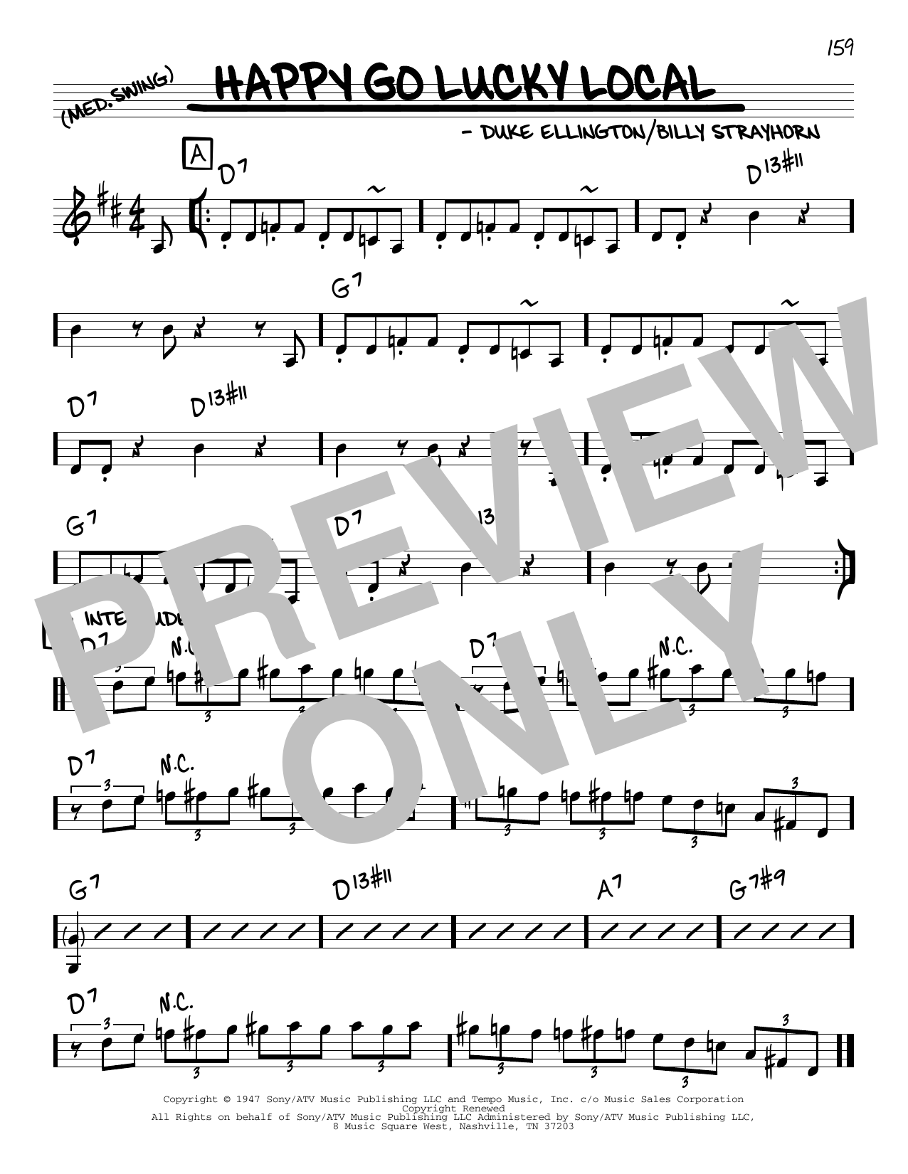 Duke Ellington Happy Go Lucky Local Sheet Music