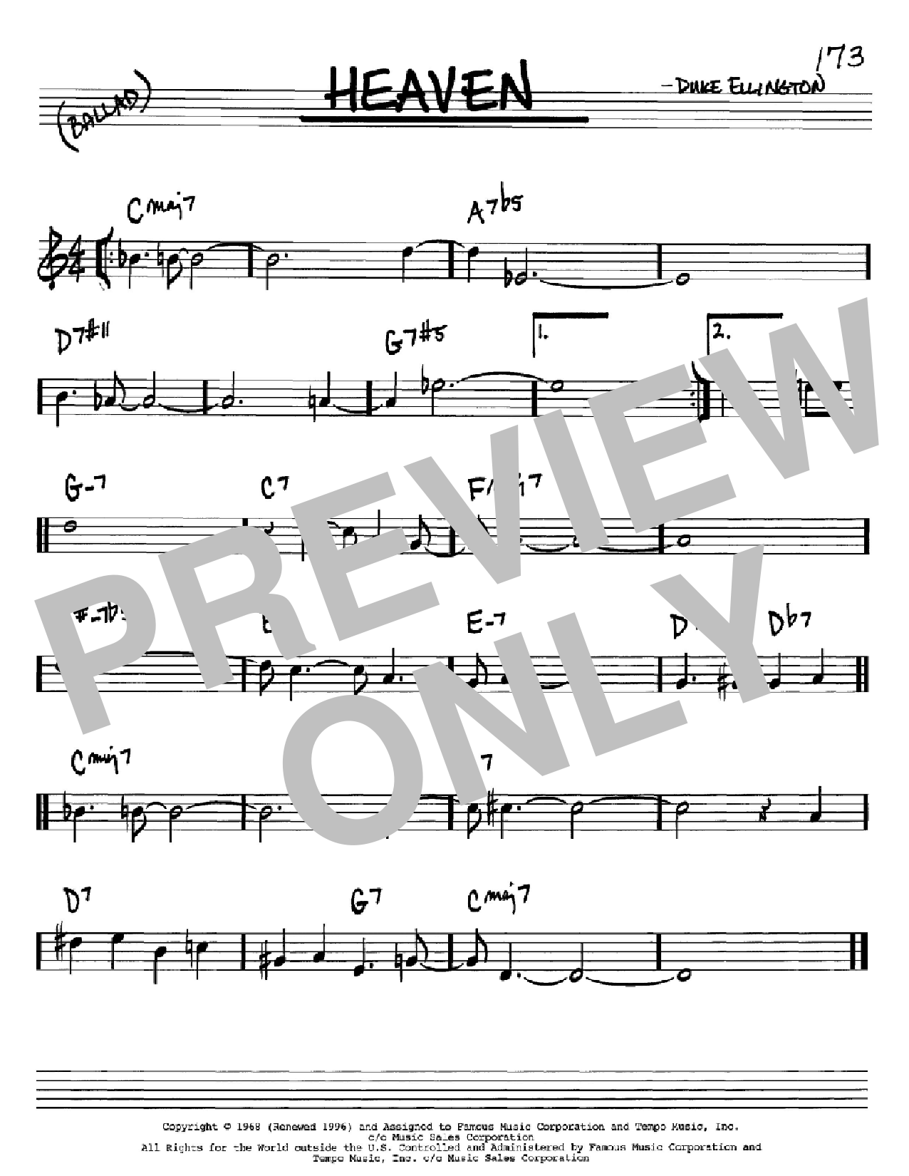 Duke Ellington Heaven Sheet Music