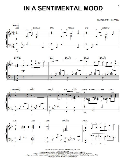 Duke Ellington In A Sentimental Mood (arr. Brent Edstrom) Sheet Music