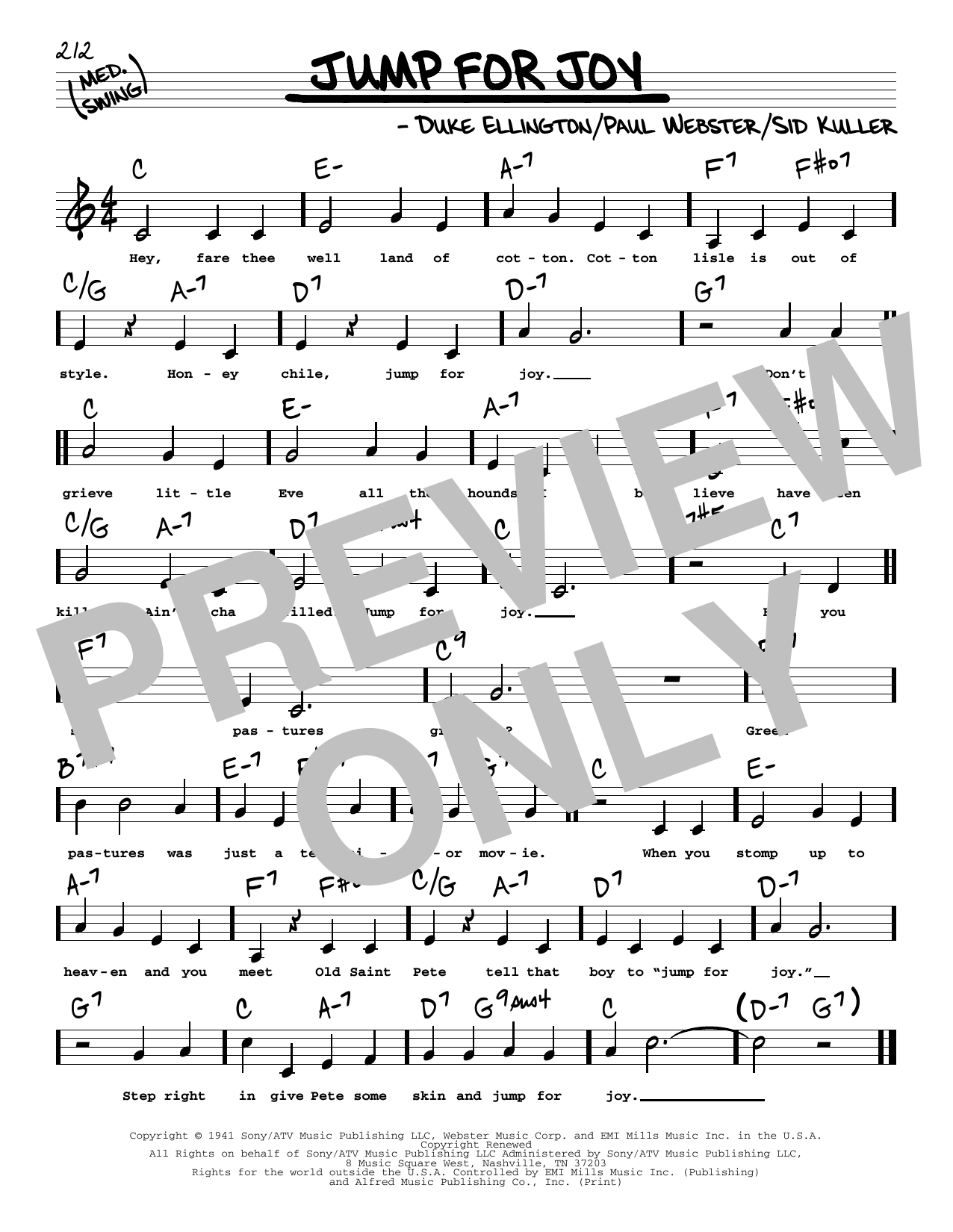 Duke Ellington Jump For Joy (Low Voice) Sheet Music
