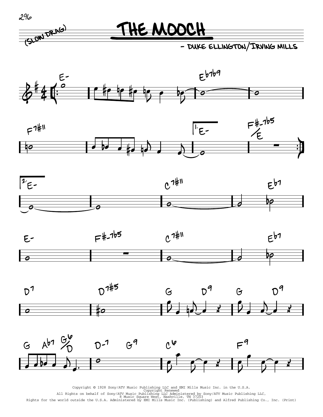 Duke Ellington The Mooche Sheet Music