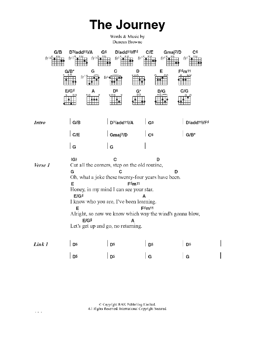 Duncan Browne The Journey Sheet Music