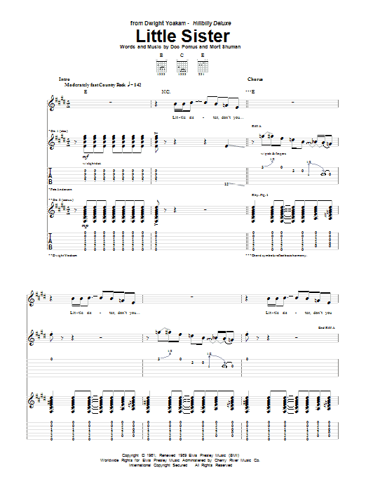 Dwight Yoakam Little Sister Sheet Music