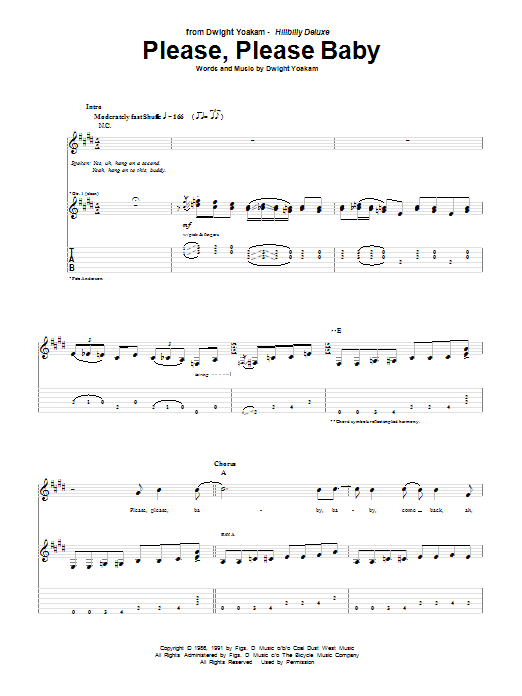 Dwight Yoakam Please, Please Baby Sheet Music