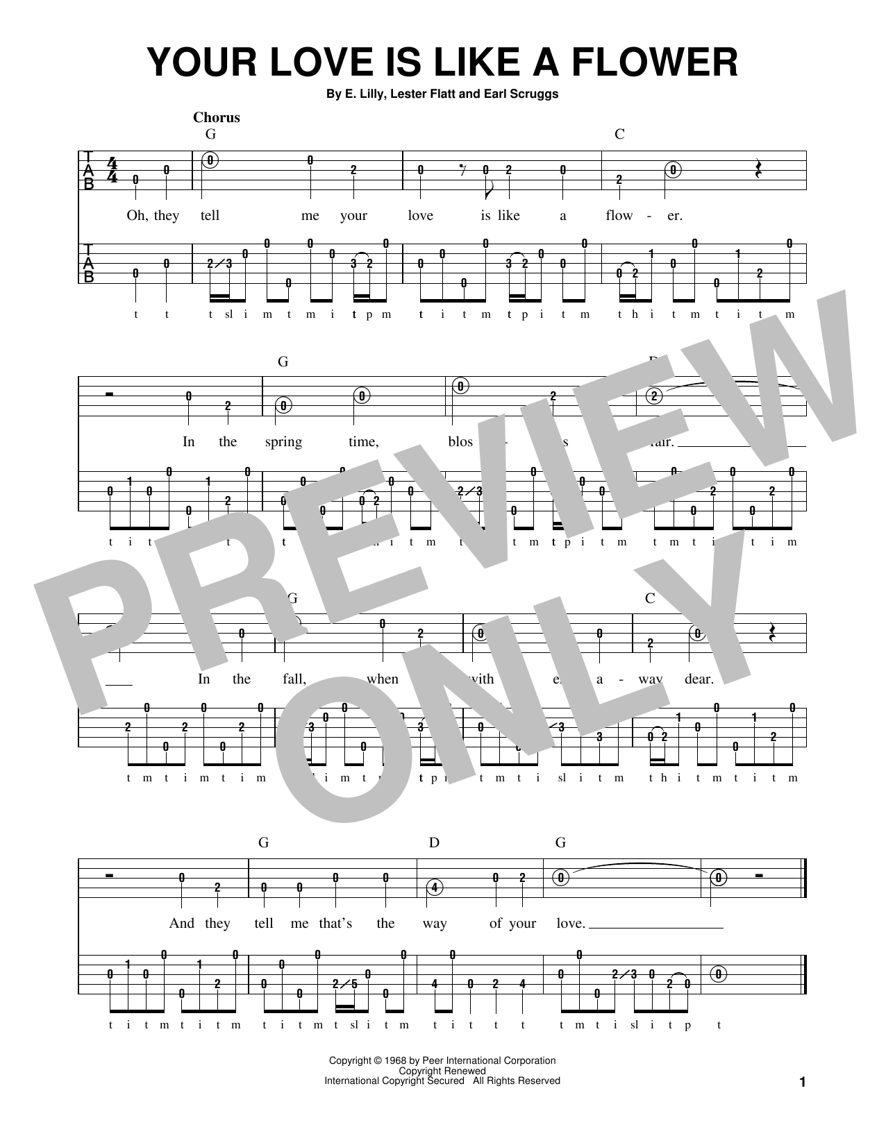 E. Lilly Your Love Is Like A Flower Sheet Music