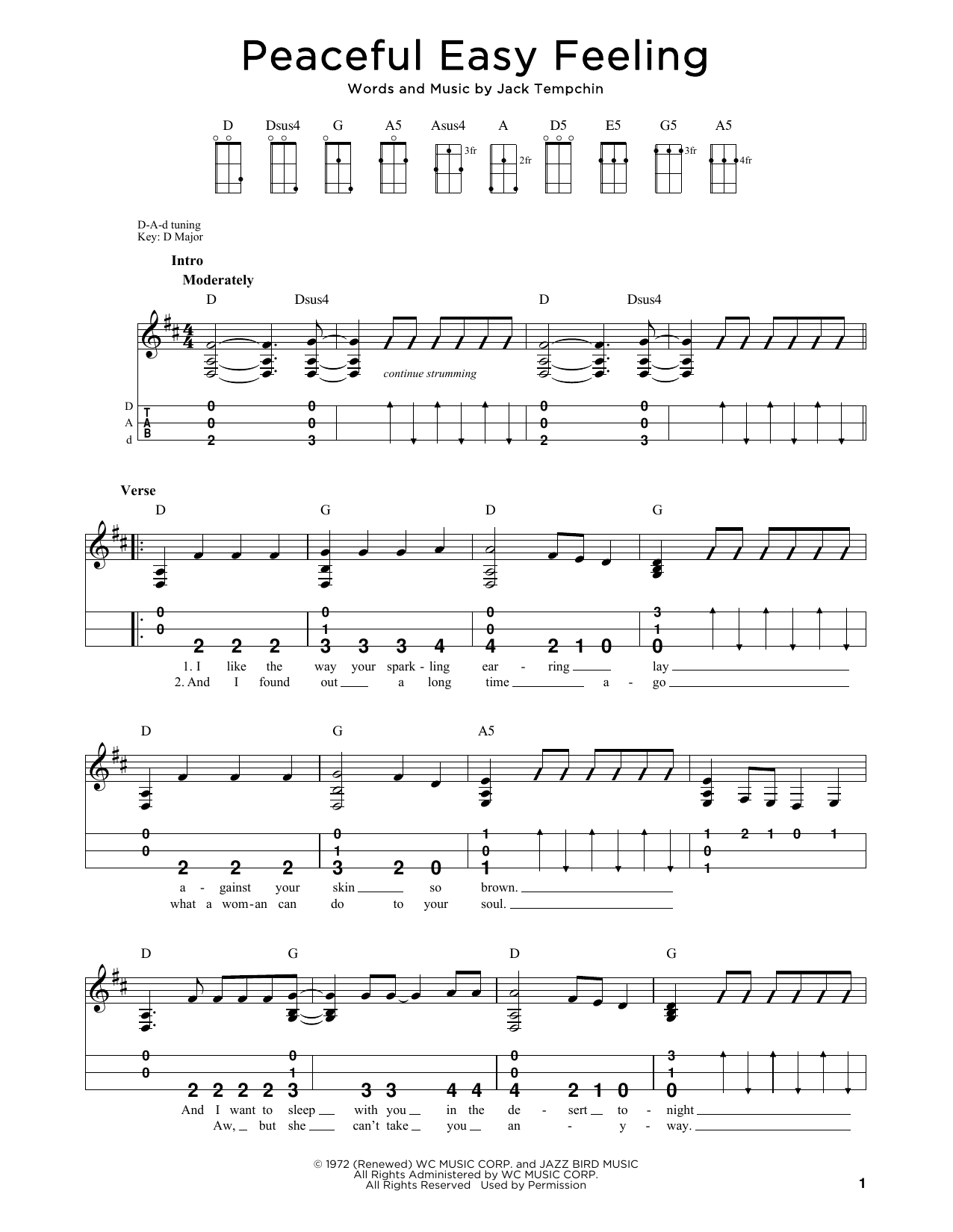 Eagles Peaceful Easy Feeling (arr. Steven B. Eulberg) Sheet Music