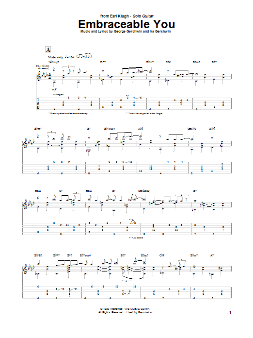 Earl Klugh Embraceable You Sheet Music