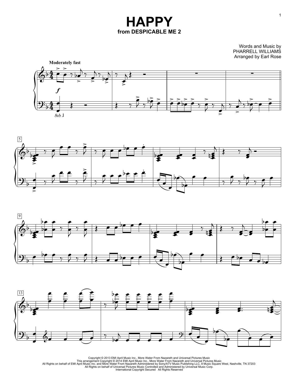 Earl Rose Happy Sheet Music