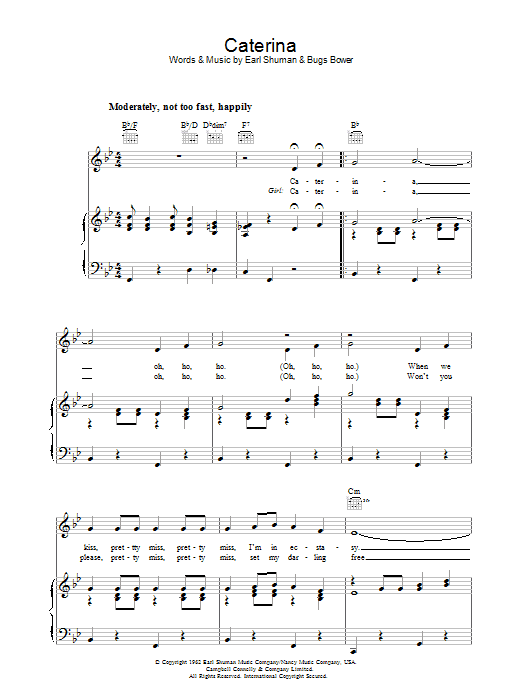 Earl Shuman Caterina Sheet Music