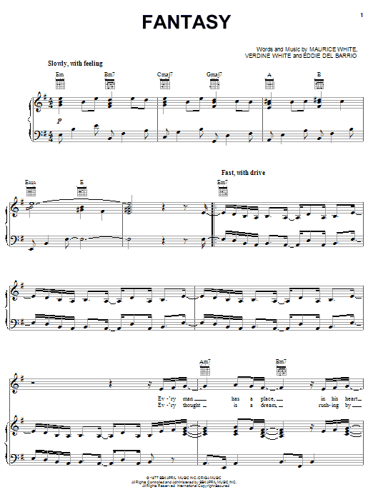 Earth, Wind & Fire Fantasy Sheet Music