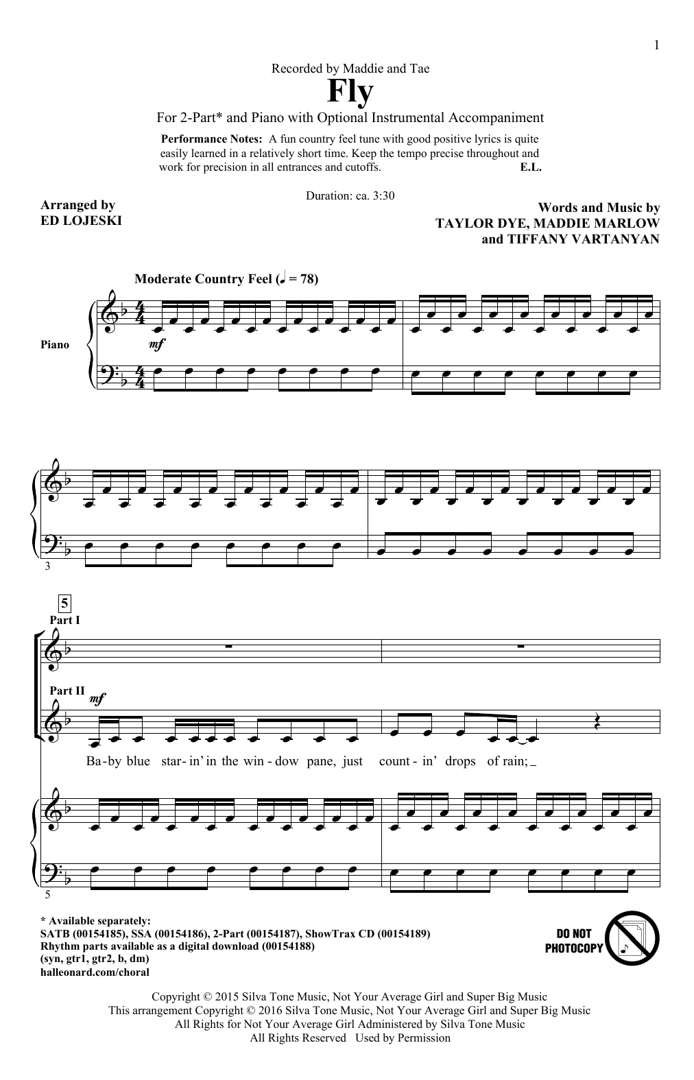 Ed Lojeski Fly Sheet Music