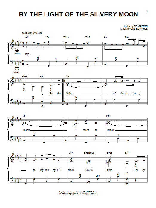 Ed Madden By The Light Of The Silvery Moon (arr. Gary Meisner) Sheet Music